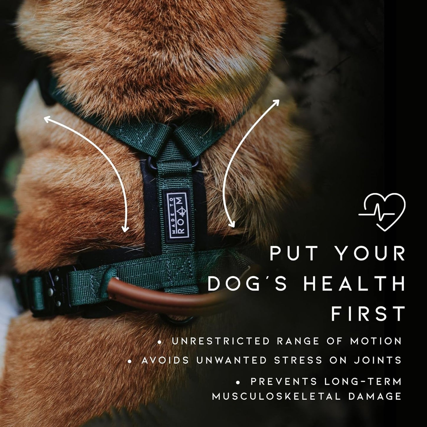 MADE TO ROAM Premium Explorer Harness - Y-Shaped Dog Harness with Adjustable Durable Nylon, Soft Padding, Metal Buckles and Leather Handle for Small, Medium, Large Dogs (Alaska Daybreak, Size 5)