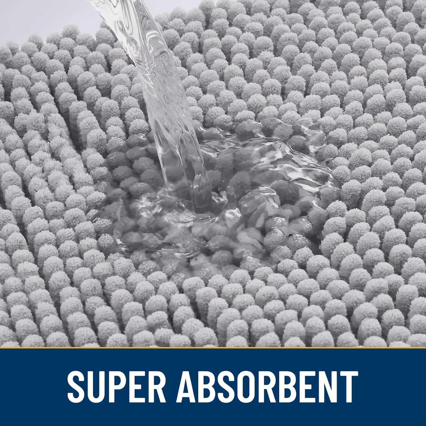 Smiry Dog Door Mat for Muddy Paws 40x32, Absorbs Moisture and Dirt Doormat, Non-Slip Washable Quick Dry Chenille Front Door Mat Indoor Entrance, Entryway Carpet for Inside Floor, Light Grey