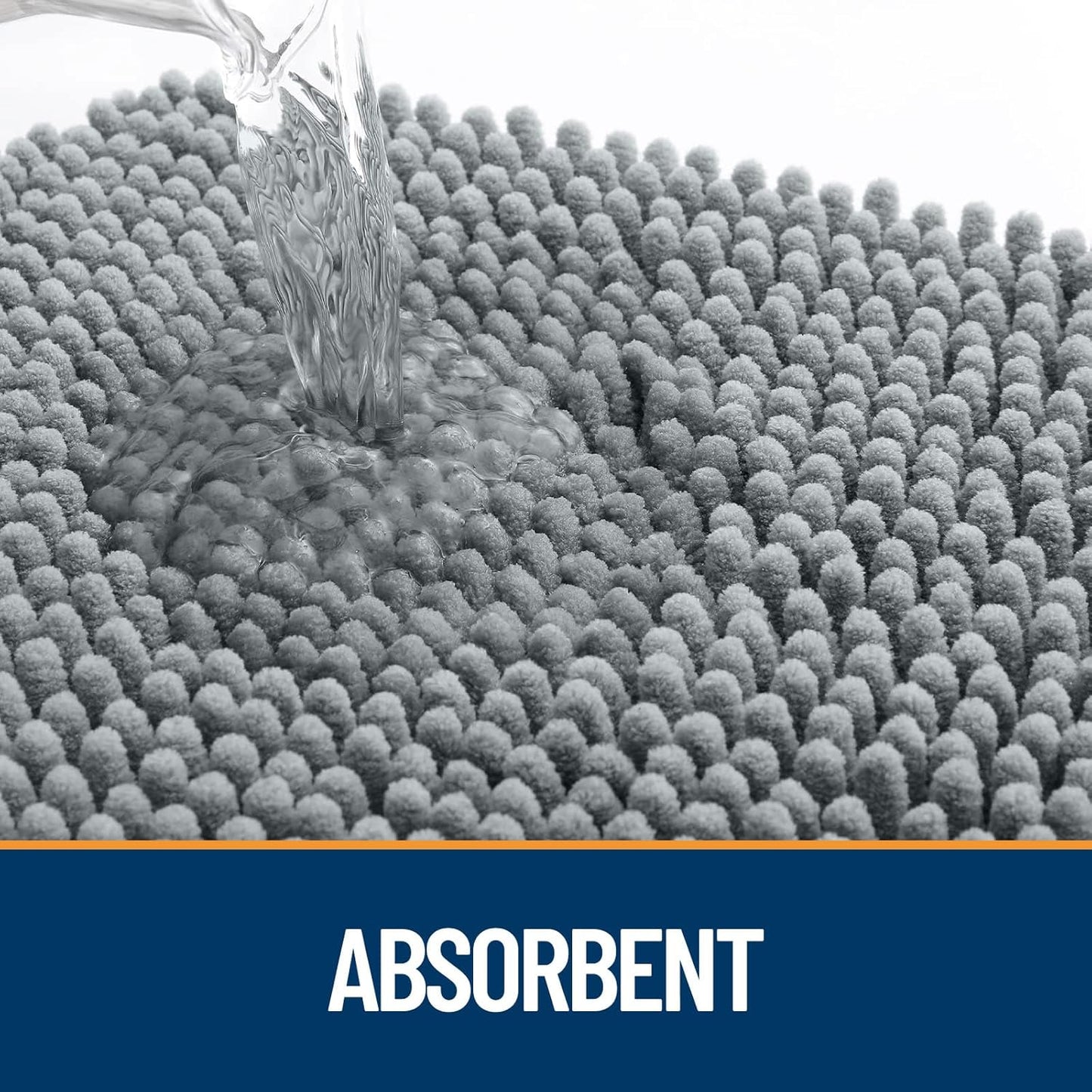 OLANLY Dog Door Mat for Muddy Paws 30x20, Absorbs Moisture and Dirt, Absorbent Non-Slip Washable Doormat, Quick Dry Chenille Mud Mat for Dogs, Entry Indoor Entryway Carpet for Inside Floor, Grey