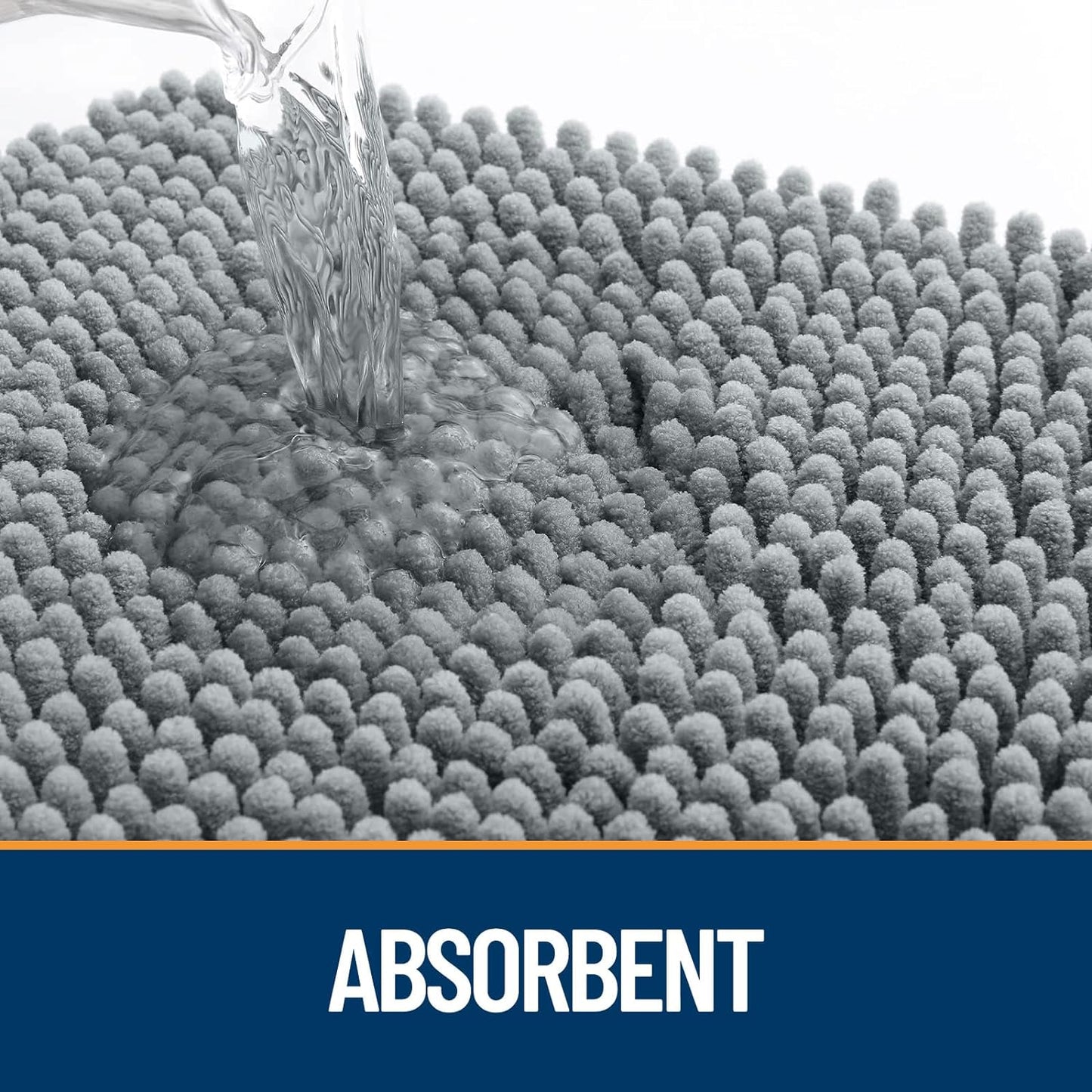 OLANLY Dog Door Mat for Muddy Paws 70x32, Absorbs Moisture and Dirt, Absorbent Non-Slip Washable Doormat, Quick Dry Chenille Mud Mat for Dogs, Entry Indoor Entryway Carpet for Inside Floor, Grey