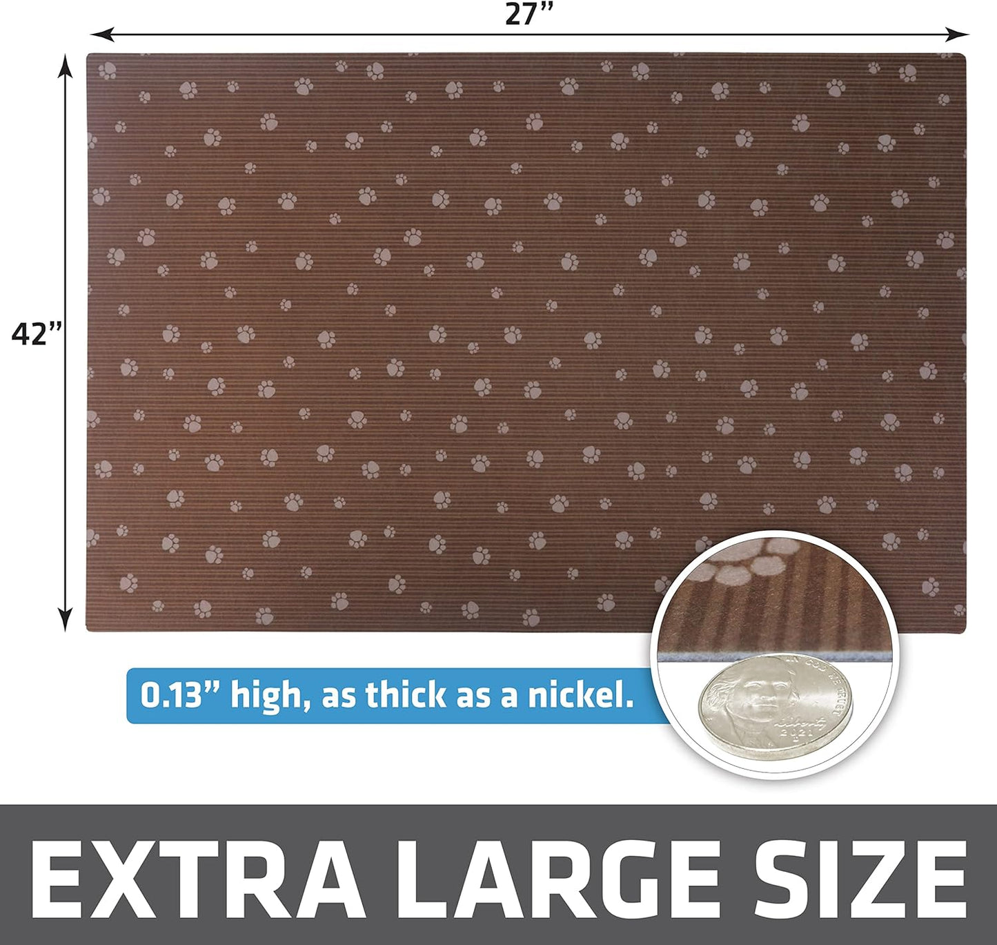 Drymate Dog Crate Mat Liner, Absorbs Urine, Waterproof, Non-Slip, Washable Puppy Pee Pad for Kennel Training - Use Under Pet Cage to Protect Floors, Thin Cut to Fit Design (USA Made) (Brown)(27"x42")