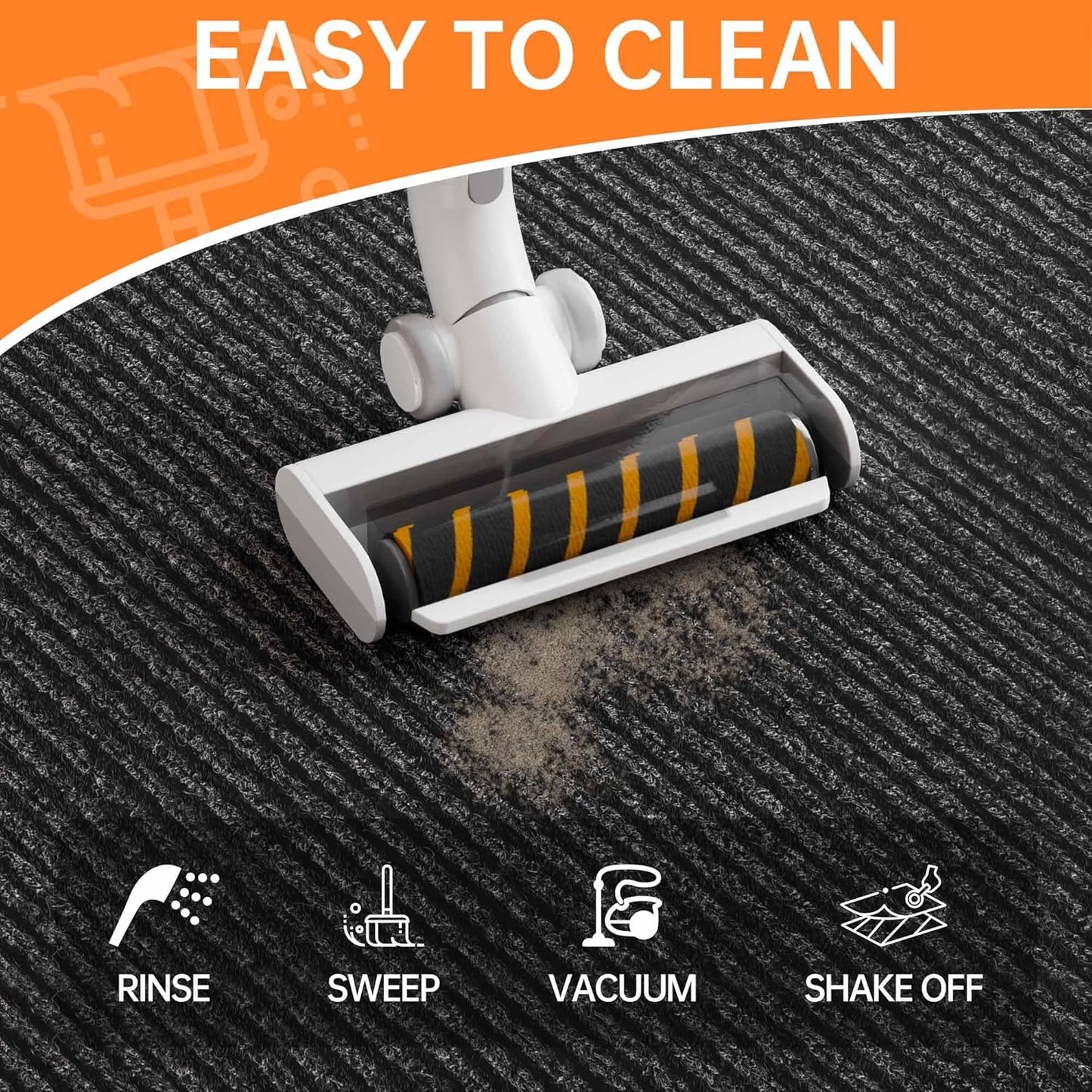 Indoor Outdoor Door Mat, 4’ x 2' Doormat for Entryway, Rubber Backing Non Slip Front Door Mat Outside Entrance, Super Absorbent Commercial Floor Mat for Home Office