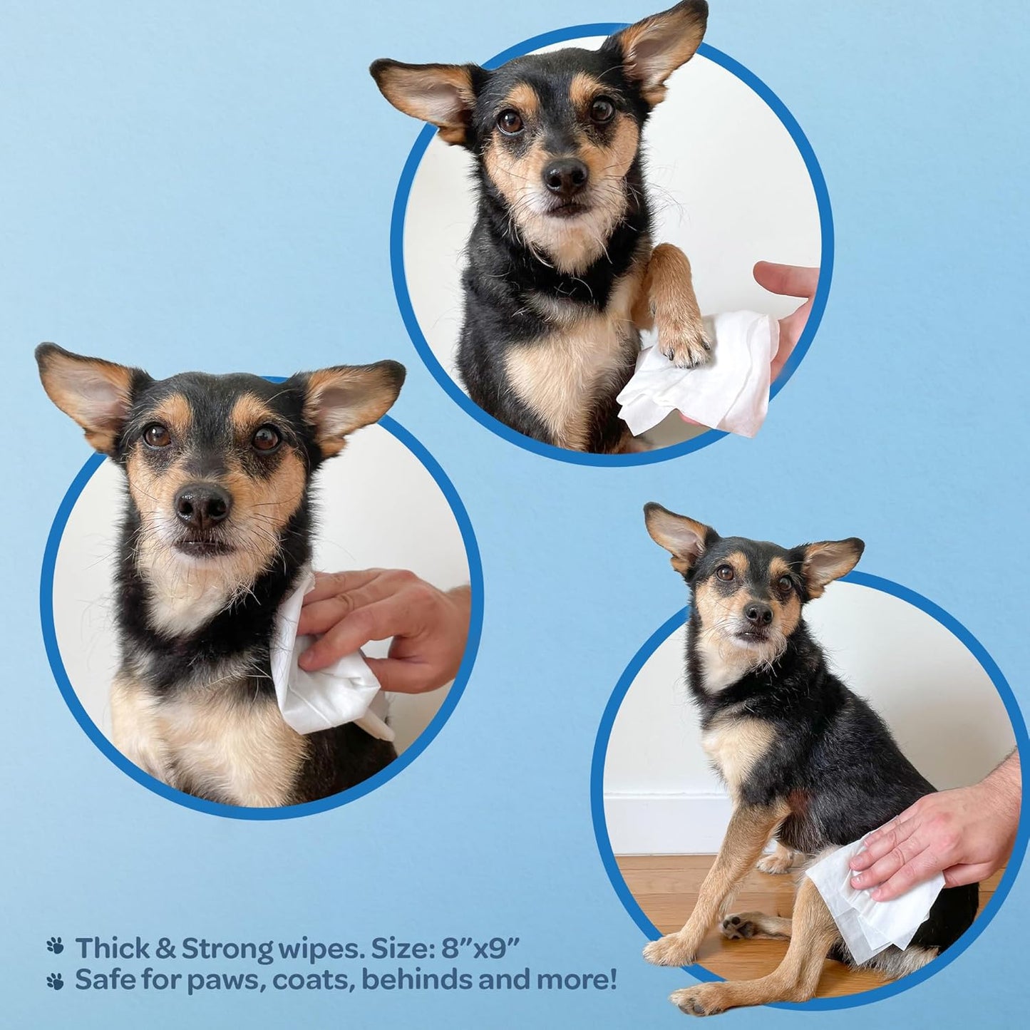 Best Pet Supplies Pet Grooming Wipes for Dogs & Cats,Deodorizer for Coats & Dry, Itchy, or Sensitive Skin, Clean Ears, Paws, Body, & Butt - Hydrating, Aloe Vera, 400 Count.