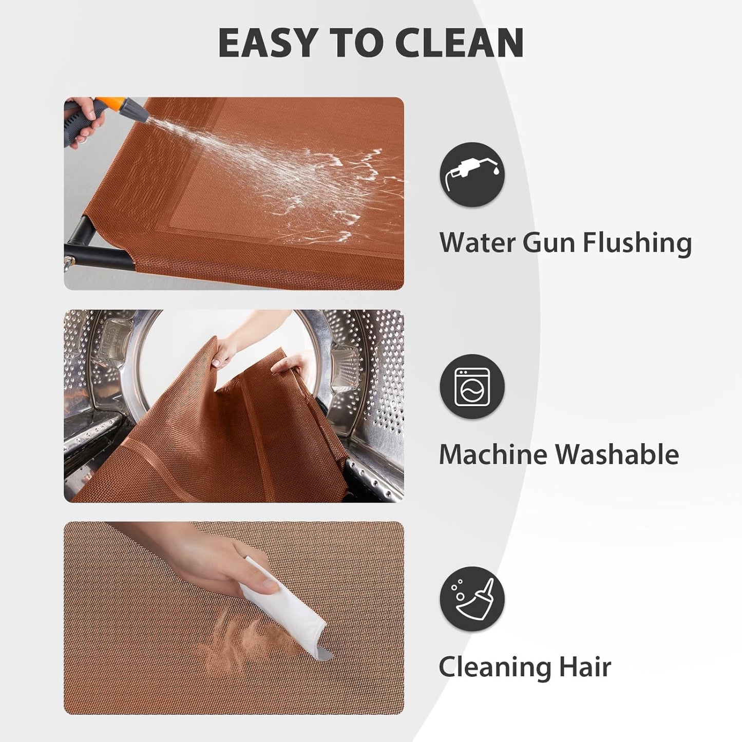 RRPETHOME Large Elevated Cooling Dog Bed, Raised Dog Cot Beds for Large Dogs, Elevated Outdoor Pet Cot, Chew Proof Portable Cooling Pet Cot with Skid-Resistant Feet and Breathable Mesh