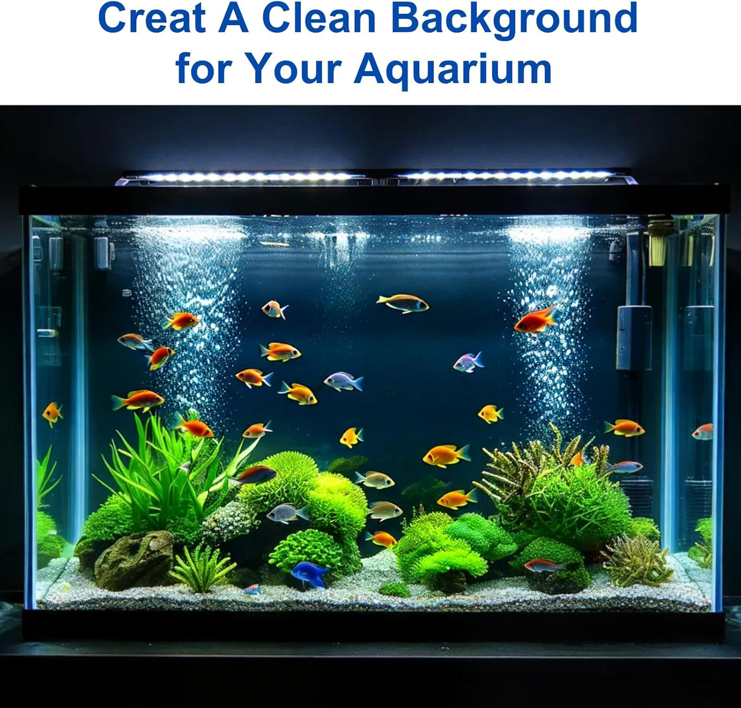 ELEBOX Aquarium Background Blue Black Fish Tank Background Wallpaper Double-Sided Aquarium Backing Paper, Aquarium Decorations for 10 Gallon 20 Gallon Aquarium 15.7" x 32.3"