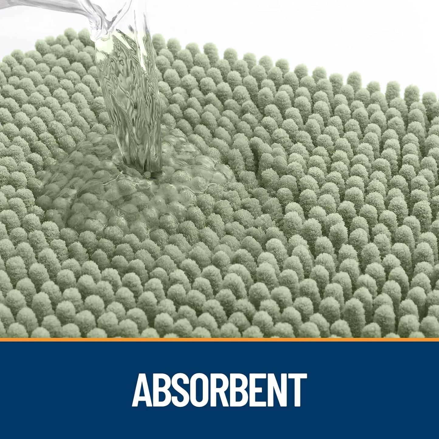 OLANLY Door Mat for Muddy Dog Paws 48x30, Ultra Absorbent Chenille Mud Doormat with Paw Print Design, Non-Slip Washable Doormat for Indoor Entryway, Quick-Dry Pet Bed Mats for Dirty Dogs, Sage Green