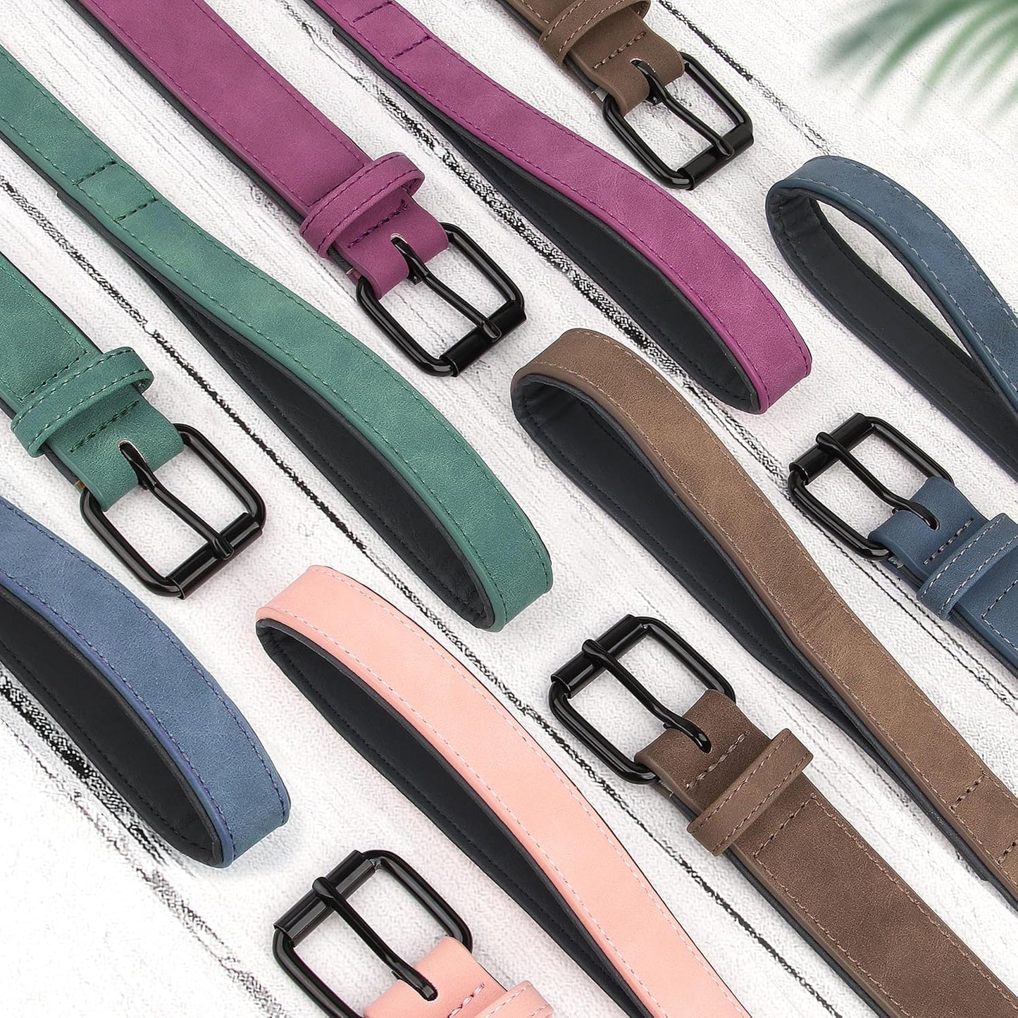 Didog Soft Padded Leather Dog Collar and Leash Set, Adjustable Dog Leash and Collar Set with Metal Buckle, Breathable Dog Collars with 4FT PU Leather Dog Leash for Small Medium Dogs, Blue, M