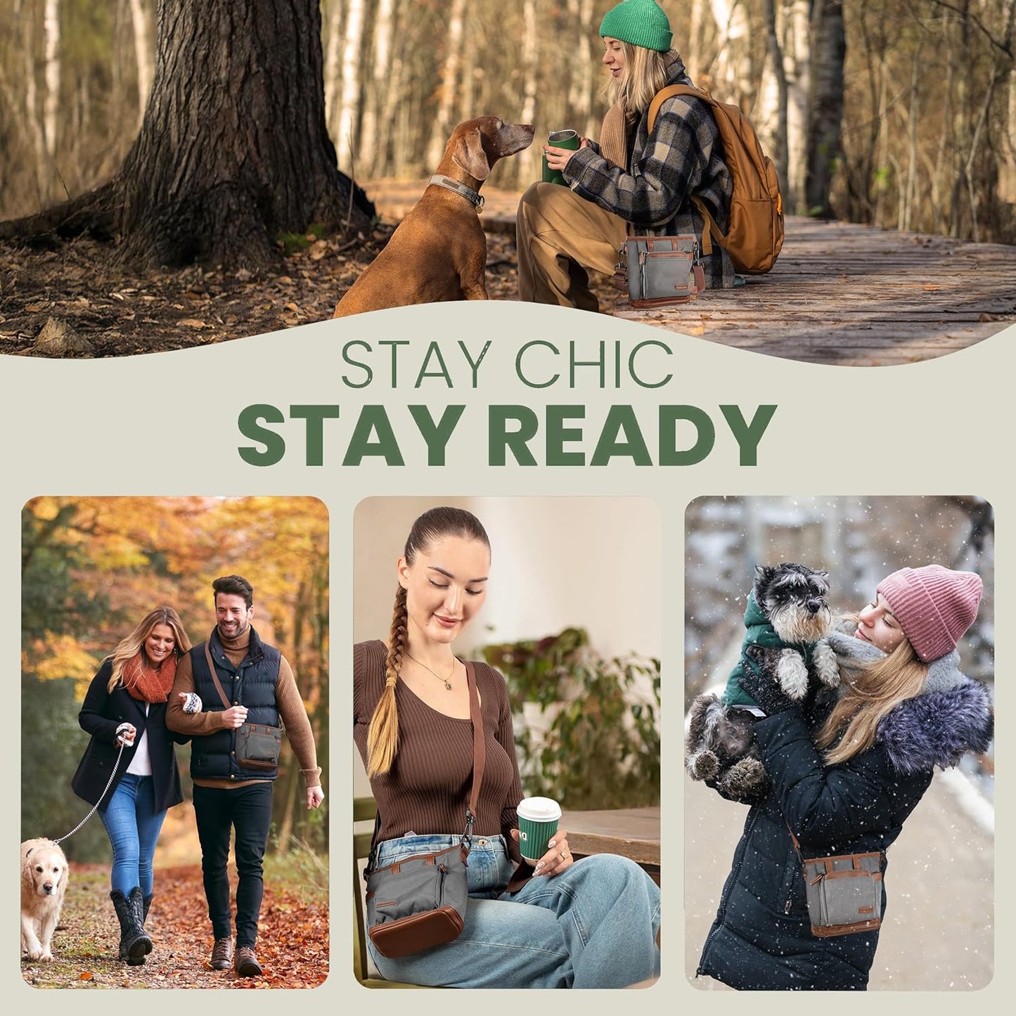 BEAU&FUR Dog Treat Pouch with Clicker for Training - Hands-Free Dog Treat Bag with Magnetic Closure, Built-in Poop Bag Holder Pocket