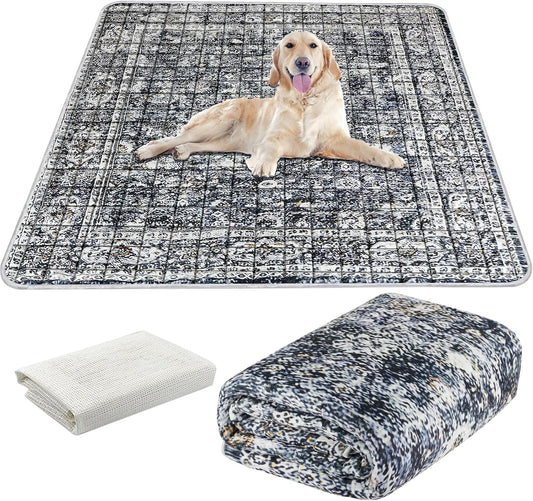 Extra Large Washable Pee Pads for Dogs (72"x72"), Upgrade Reusable Puppy Pads with Non-Slip Rug Pad, Super Thickening Absorbent Leakproof Dog Traning Pads Whelping Pad for Dogs, Doggie