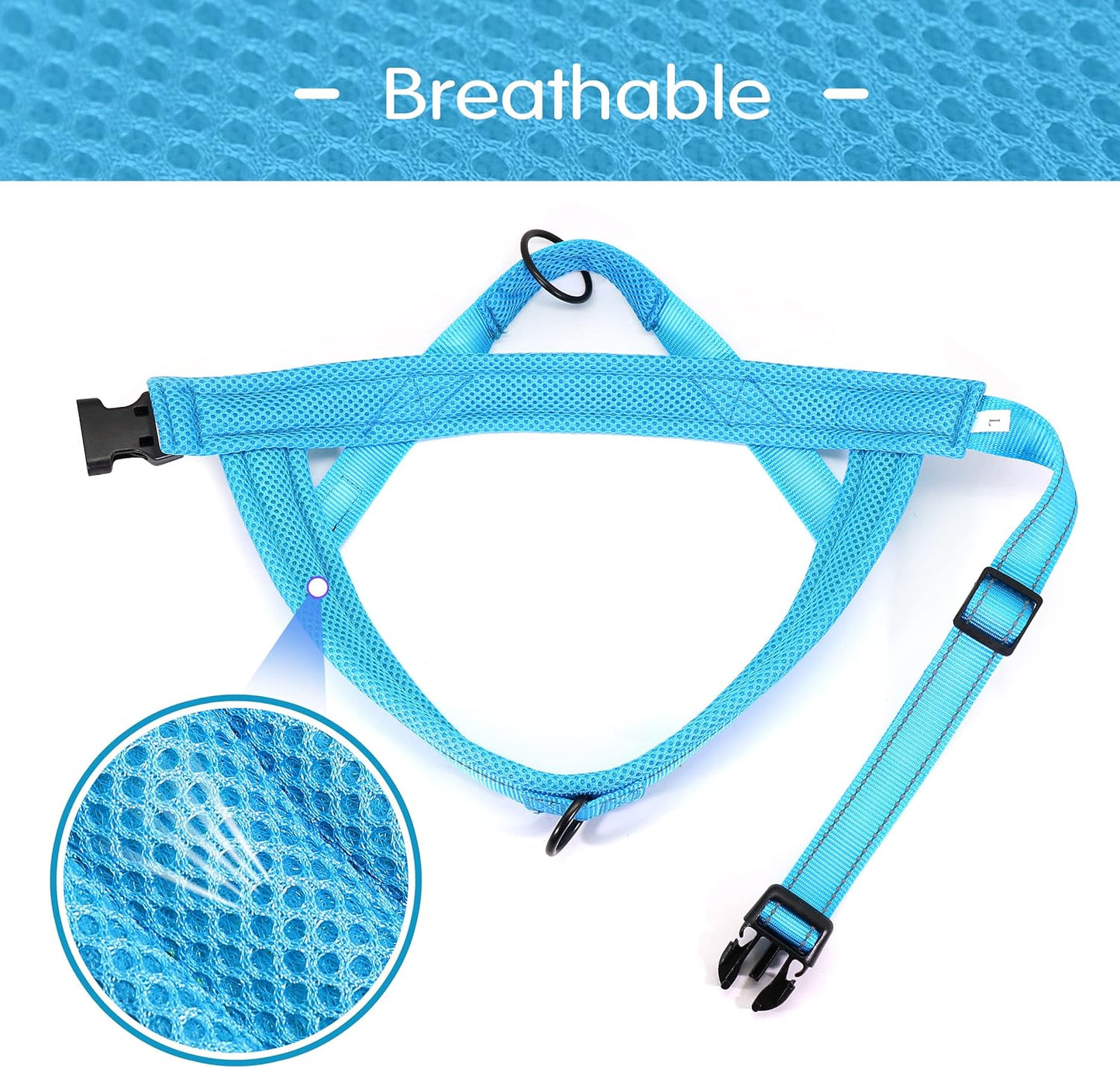 Didog No Pull Dog Harness with Soft Mesh Padded,Reflective & Quick Fit Light Weight Dog Strap Vest Harness,Easy for Walking Training (XS:Chest 15-18", Mesh-Blue)