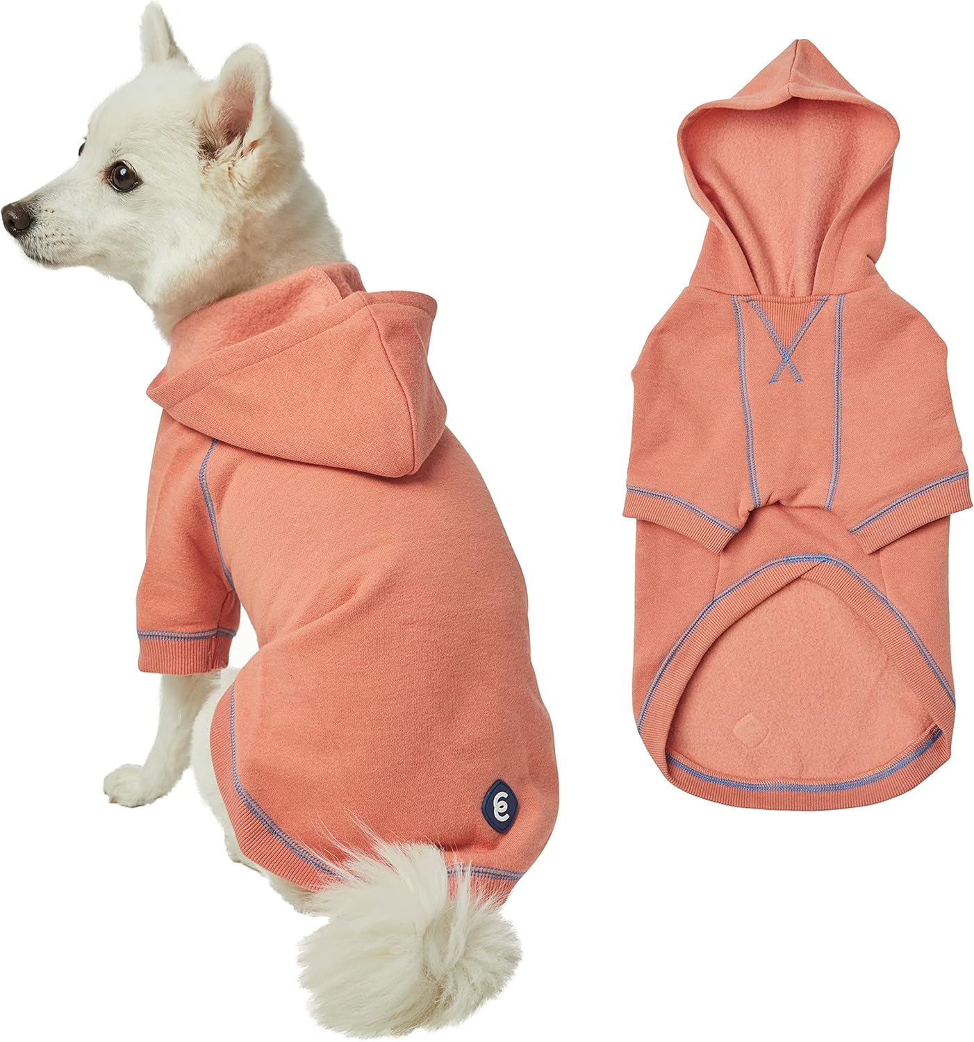 Blueberry Pet Hoodie – 14″ Soft Cotton‑Blend Winter Sweatshirt, Coral, Award‑Winning Small‑Dog Jersey
