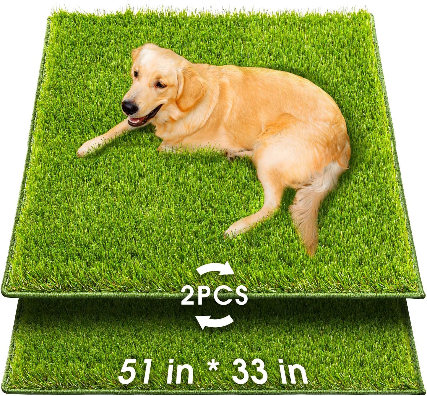 Hompet Artificial Grass for Dogs, 51"x33", Professional Dog Grass Mat, Easy to Clean with Drainage Holes, Potty Training Pad and Replacement Fake Grass Turf, Outdoor Rug Patio Lawn Decoration