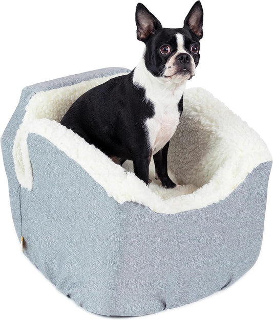 Snoozer Dog Car Seat: Lookout I Dog Booster Car Seat for Dogs Small 5-15 lbs, Size: Small, Fabric: Stone Diamond, Pet Booster to Alleviate Motion Sickness for Dogs, Removable Machine Washable Cover