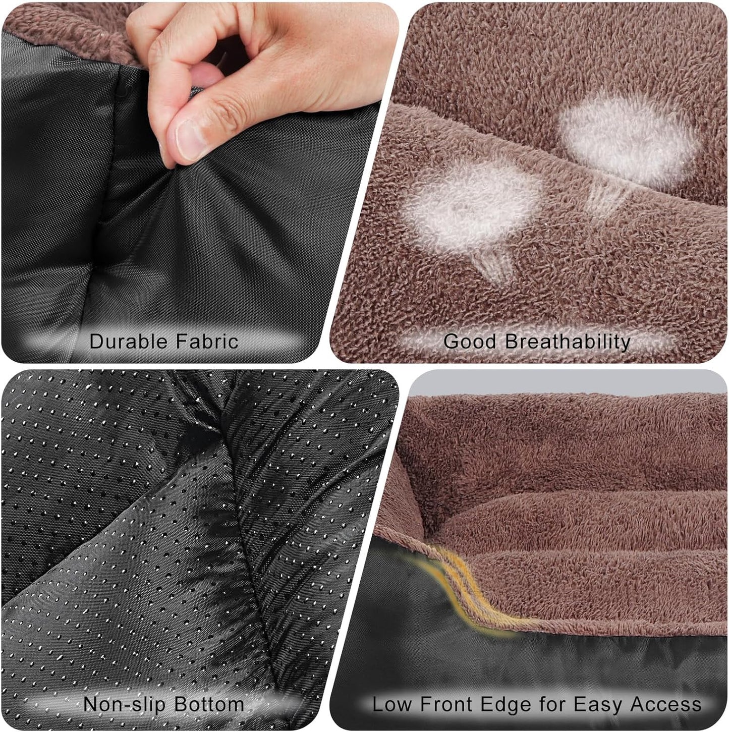 Dog Bed for Large Size Dogs, Soft Breathable Dog Bed Machine Washable, Pet Couch Bed with Non-Slip Base