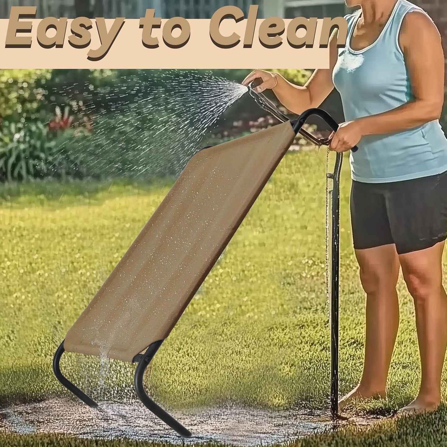 PHYEX Raised Pet Cot for Small Pets, Elevated Dog Bed with Breathable Mesh, Sturdy Steel Frame for Indoor & Outdoor Use, Non-Slip Design, Easy Clean, 33-Inch Brown