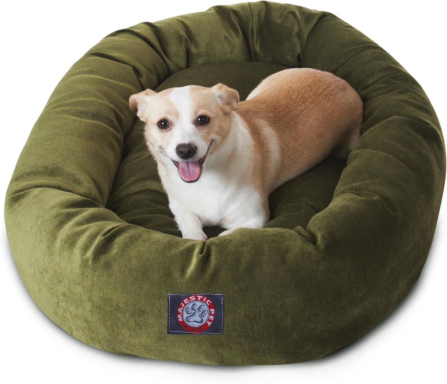 Majestic Pet Villa 32 Inch Shredded Memory Foam Dog Bed for Medium Sized Dogs 32x23x7 Inch–Orthopedic Dog Bed - Durable Pet Bed - Washable Medium Pet Bed with Head Support-Fern