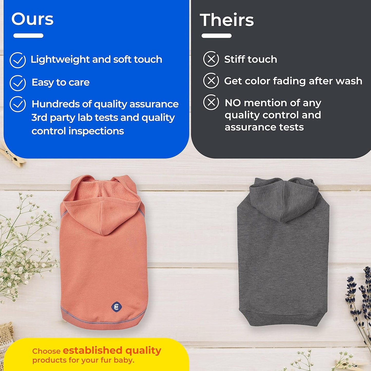 Blueberry Pet Essentials Soft & Comfy Better Basic Cotton Blend Dog Hoodie Sweatshirt in Red, Back Length 22", Pack of 1 Jacket for Dogs