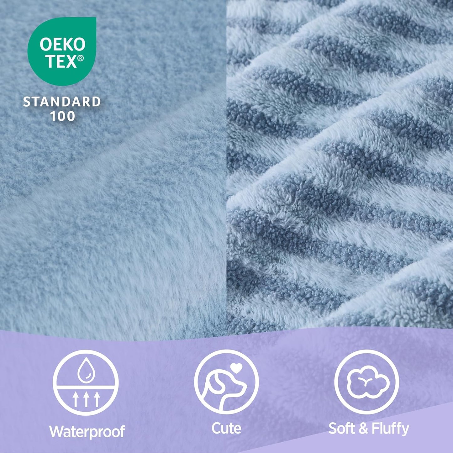 LE SURE Cute Dog Beds Large Sized Dog, Orthopedic Waterproof Large Pet Bed with Sides, Non-Slip Bottom and Egg-Crate Foam Pet Couch Sofa with Washable Removable Cover, Blue