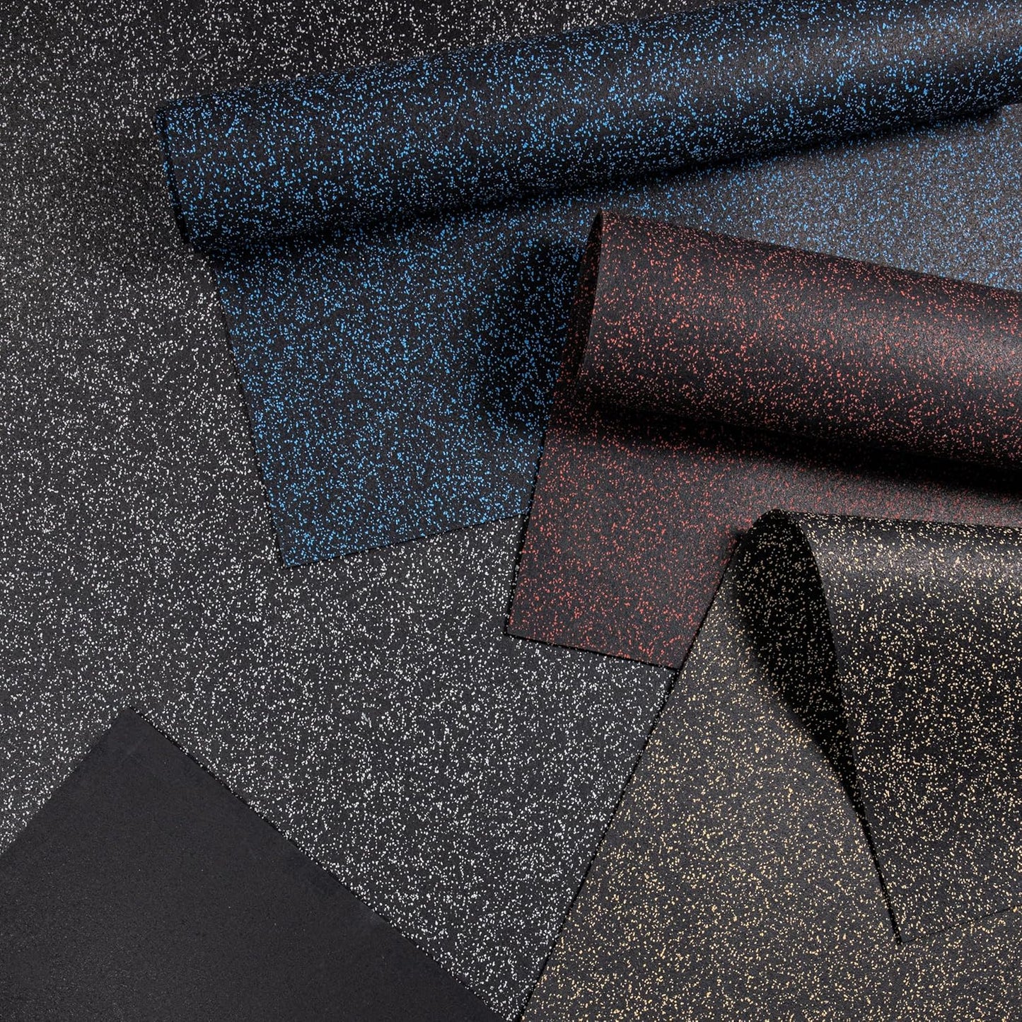 Genaflex Rubber Gym Floor Mat - 8mm Thick - Heavy Duty Commercial Protective Gym Flooring Roll (Black, 4' X 15')